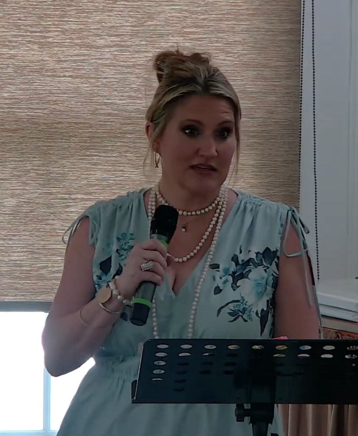 A vocalist leading the congregation in song